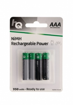 Vysoce kvalitní dobíjecí baterie Ni-MH AAA 950mAh.  Cena = 1 blistr se 4 bateriemi