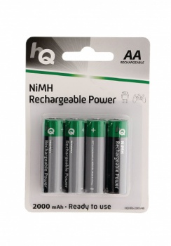 Vysoce kvalitní dobíjecí baterie Ni-MH AA 2000mAh. Cena = 1 blistr se 4 bateriemi